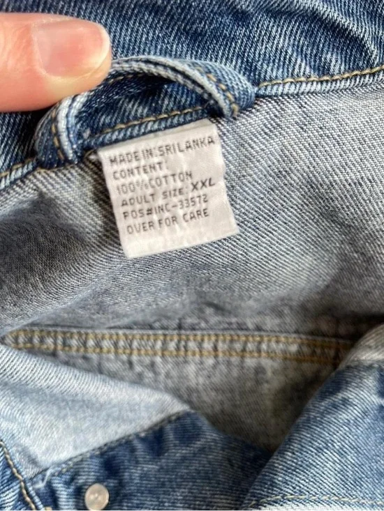 Vintage Marlboro Blue Denim Jean Trucker Jacket Grunge Rugged Workwear Men’s XXL - Picture 2 of 8